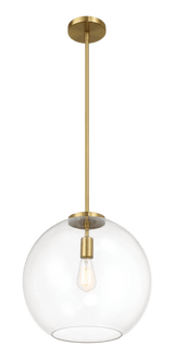 Gleam Single Light Pendant Lamp With Clear Globe Glass - Satin Brass - PNL03901001