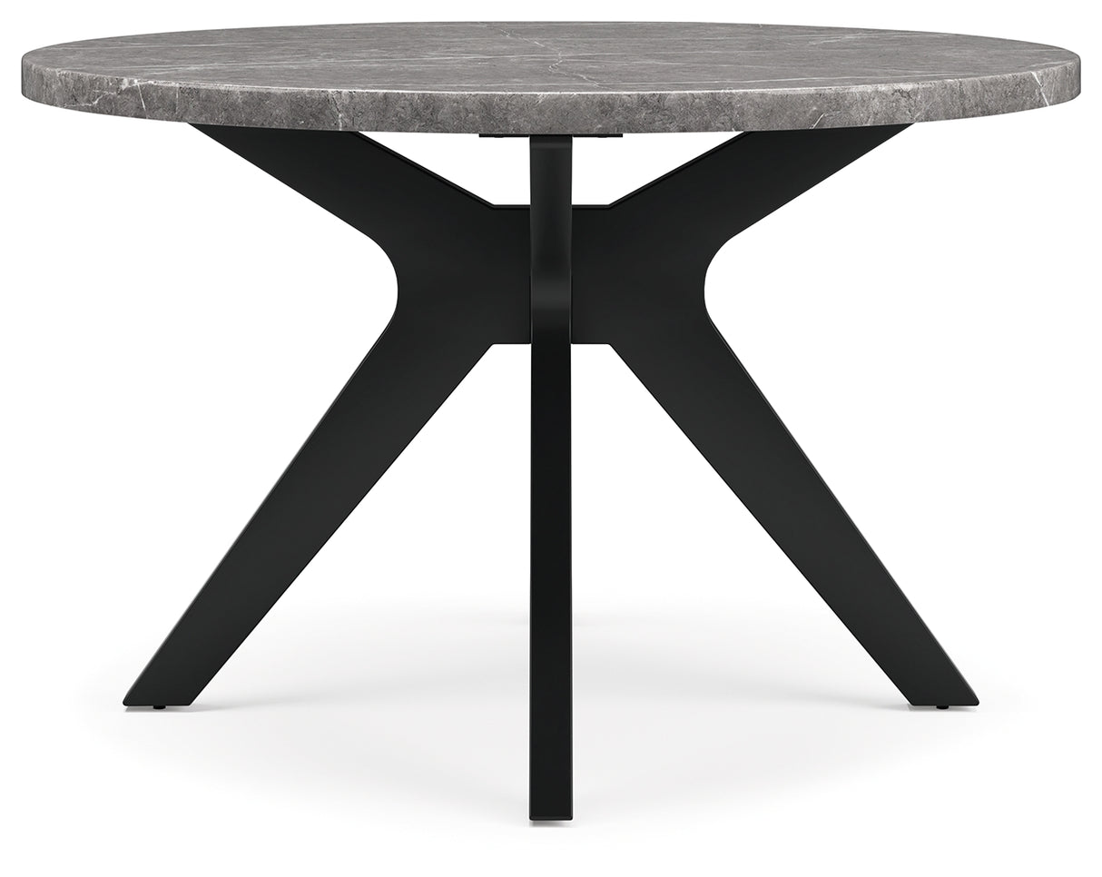 Glinari Dining Table and 4 Chairs in Taupe/Black from Ashley - Luna Furniture