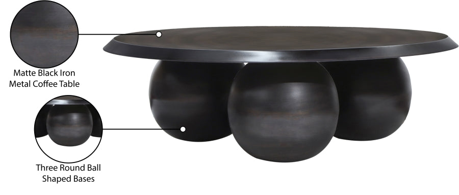 Globus Coffee Table in Black from Meridian - Luna Furniture