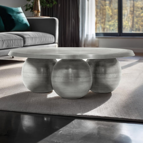 Globus Coffee Table in Silver from Meridian - Luna Furniture