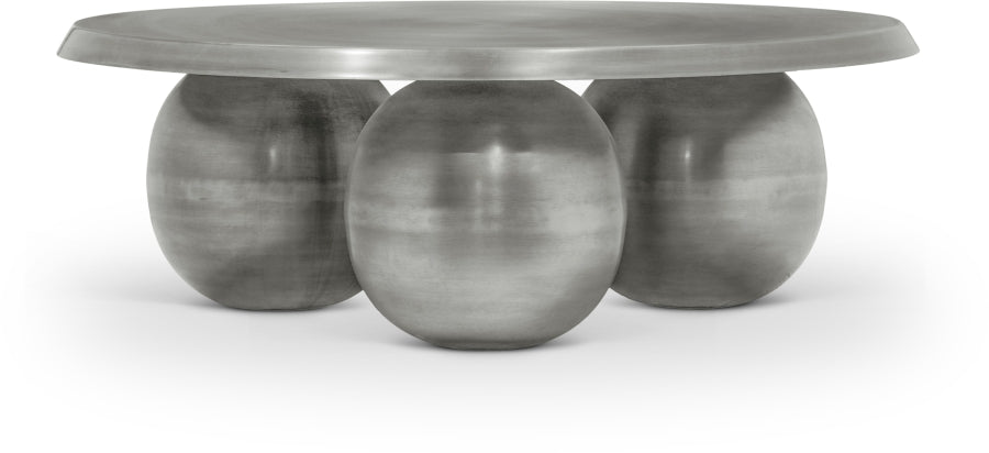 Globus Coffee Table in Silver from Meridian - Luna Furniture