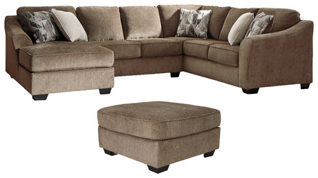 Graftin 3-Piece Sectional with Ottoman in Teak - PKG002366