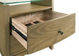 Granada 2-drawer Glass Top Nightstand Natural Pine from Coaster - Luna Furniture