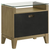 Granada 2-drawer Glass Top Nightstand Natural Pine from Coaster - Luna Furniture