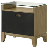 Granada 2-drawer Glass Top Nightstand Natural Pine from Coaster - Luna Furniture