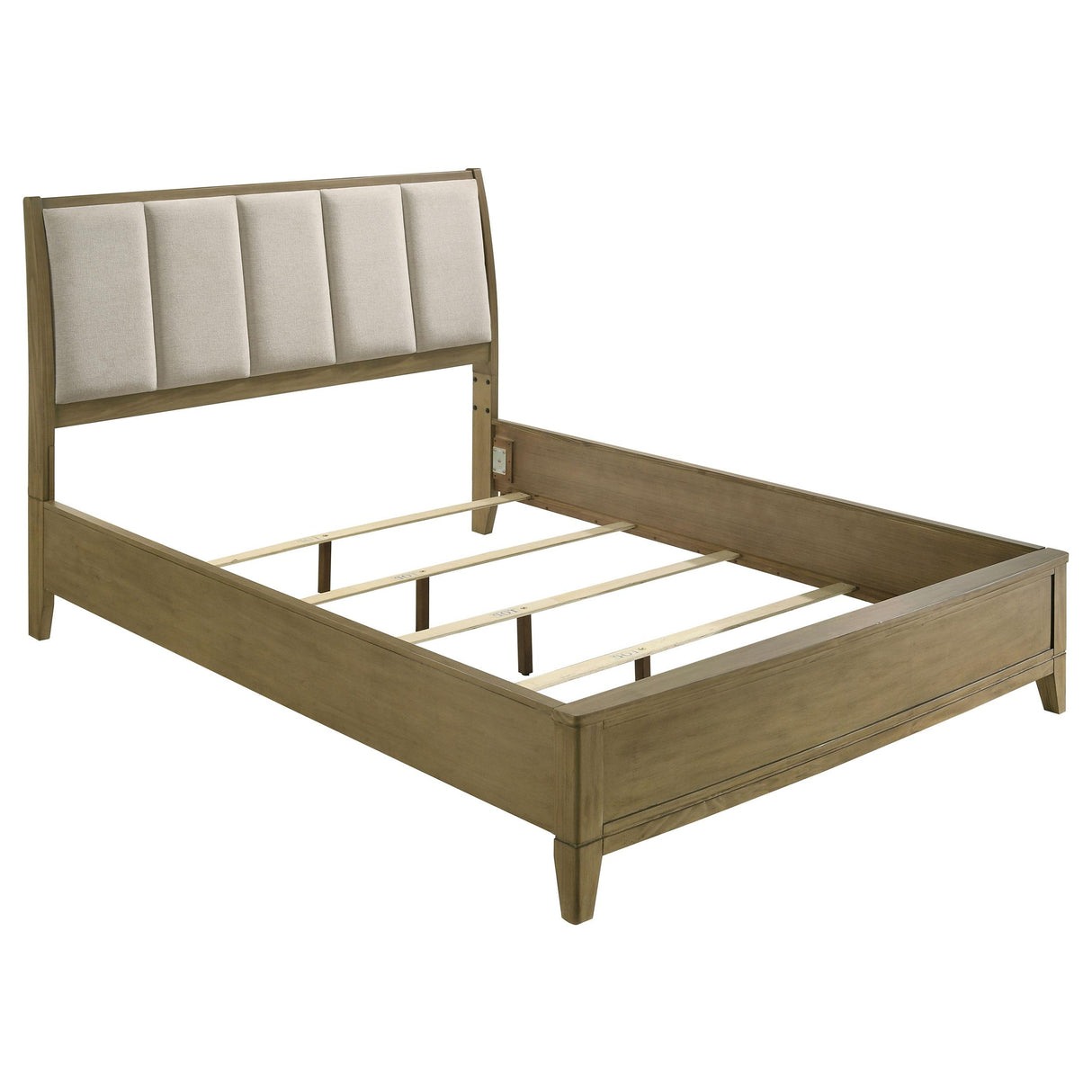 Granada Upholstered California King Panel Bed Natural Pine from Coaster - Luna Furniture