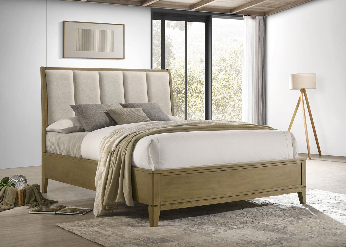 Granada Upholstered Queen Panel Bed Natural Pine from Coaster - Luna Furniture