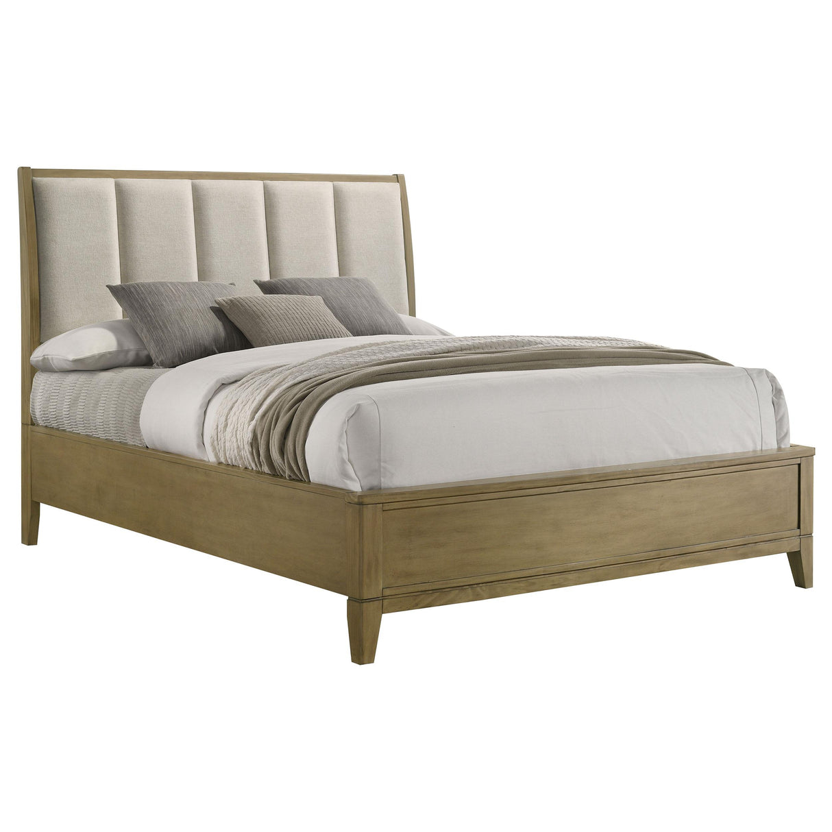 Granada Upholstered Queen Panel Bed Natural Pine from Coaster - Luna Furniture