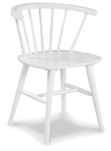 Grannen Dining Table and 4 Chairs in White/Natural - PKG010480