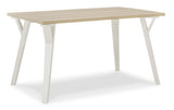 Grannen Dining Table and 6 Chairs in White/Natural - PKG010481