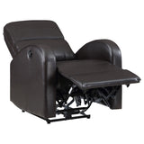 Grant Upholstered Power Recliner Chair Brown from Coaster - Luna Furniture