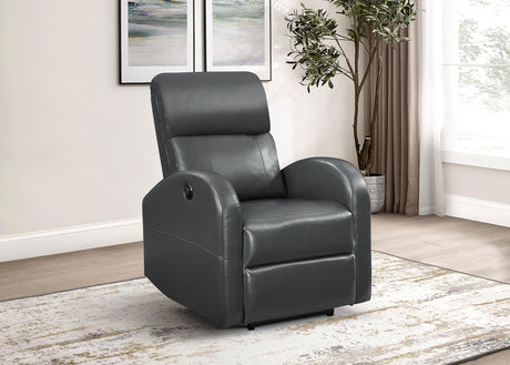 Grant Upholstered Power Recliner Chair Grey from Coaster - Luna Furniture