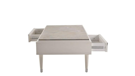 Gravita  Coffee Table (Grv.Mar) /Ivory Leg - 85-GRA-COFFETABLE-IVORY