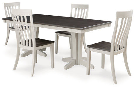 Gray/Brown Darborn Dining Table and 4 Chairs - PKG015873