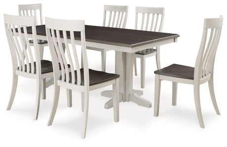Gray/Brown Darborn Dining Table and 6 Chairs - PKG015874