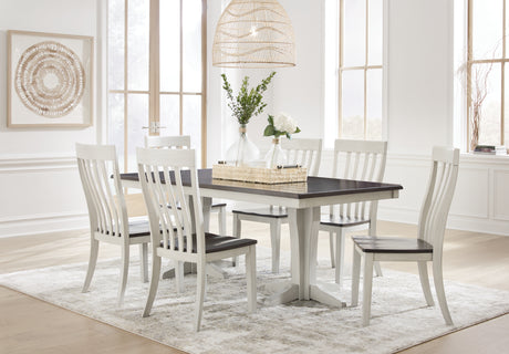 Gray/Brown Darborn Dining Table and 6 Chairs - PKG015874