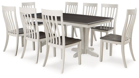 Gray/Brown Darborn Dining Table and 8 Chairs - PKG015875