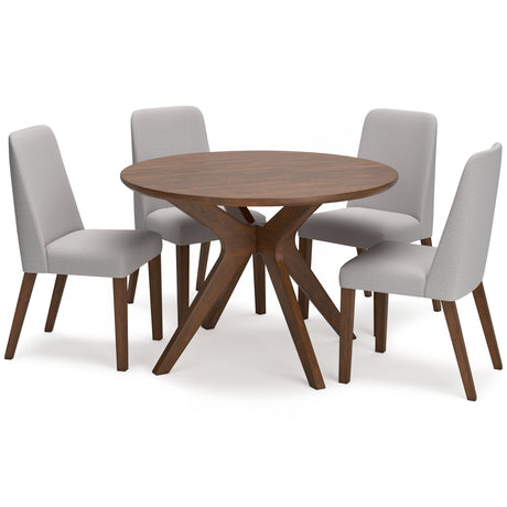 Gray/Brown Lyncott Dining Table and 4 Chairs - PKG015474