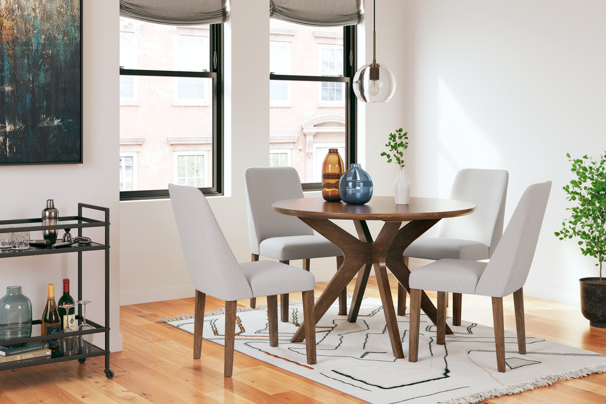 Gray/Brown Lyncott Dining Table and 4 Chairs - PKG015474