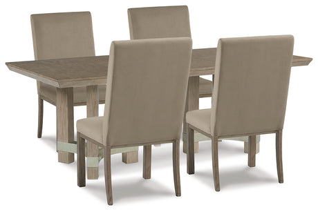 Chrestner Gray Dining Table and 4 Chairs from Ashley - Luna Furniture