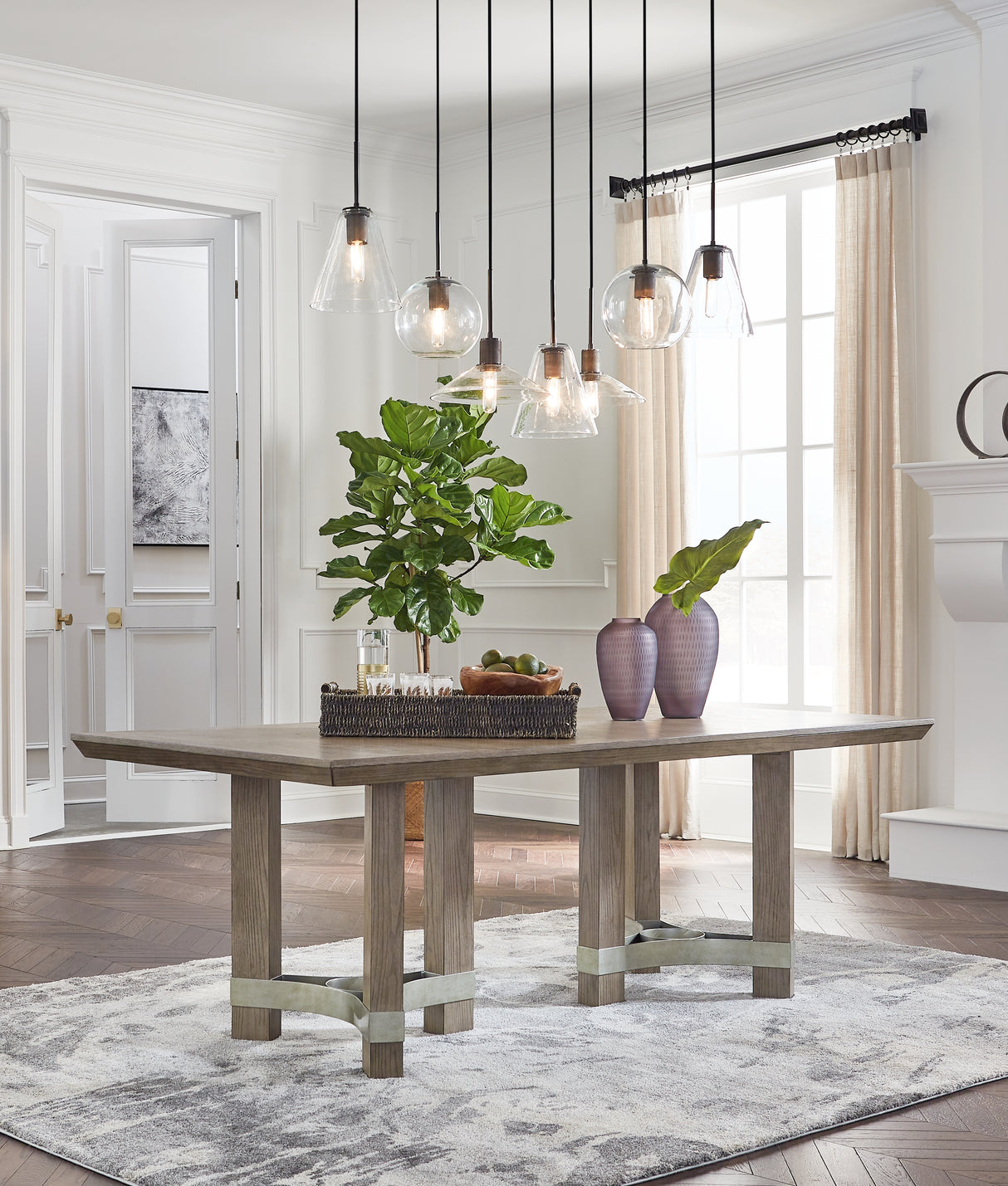 Chrestner Gray Dining Table and 4 Chairs from Ashley - Luna Furniture