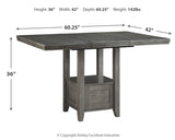 Gray Hallanden Counter Height Dining Table and 4 Barstools with Storage - PKG010490