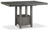 Gray Hallanden Counter Height Dining Table and 4 Barstools with Storage - PKG010490