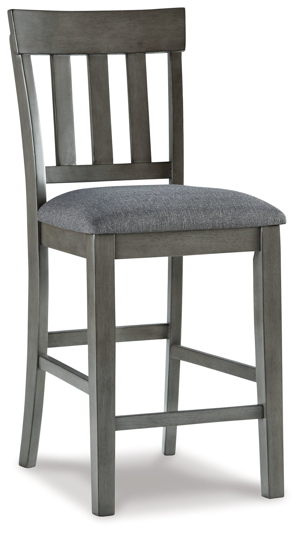 Gray Hallanden Counter Height Dining Table and 6 Barstools with Storage - PKG010491