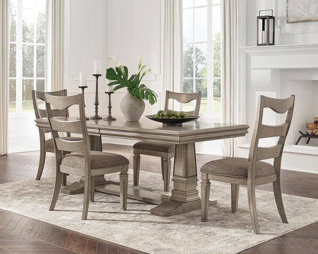 Gray Lexorne Dining Table and 4 Chairs - PKG015560