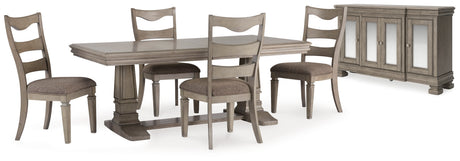 Gray Lexorne Dining Table and 4 Chairs with Storage - PKG015564