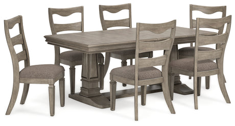Gray Lexorne Dining Table and 6 Chairs - PKG015561
