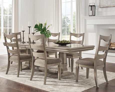 Gray Lexorne Dining Table and 6 Chairs - PKG015561