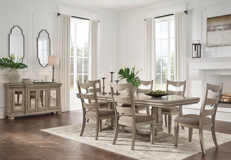 Gray Lexorne Dining Table and 6 Chairs with Storage - PKG015565