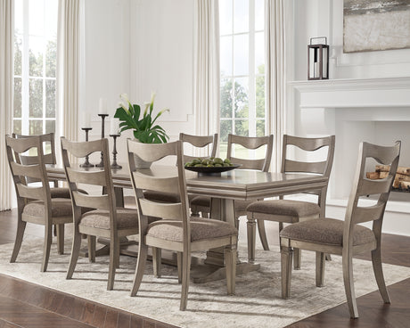 Gray Lexorne Dining Table and 8 Chairs - PKG015562