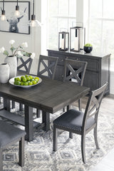 Gray Myshanna Dining Table and 4 Chairs - PKG013982