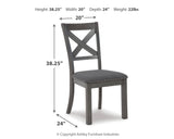 Gray Myshanna Dining Table and 6 Chairs and Bench with Storage - PKG013283