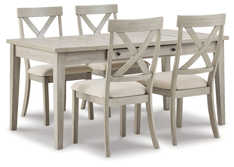 Gray Parellen Dining Table and 4 Chairs - PKG013254