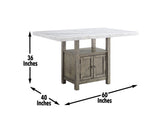 Grayson 60-inch White Marble Counter Storage Table - SET | GS640WMT | GS640CTB