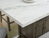 Grayson 60-inch White Marble Counter Storage Table - SET | GS640WMT | GS640CTB