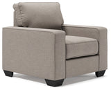 Greaves Sofa Chaise, Chair, and Ottoman in Stone - PKG008945