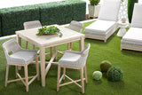Tapestry Outdoor Counter Stool in Taupe & White Flat Rope, Taupe Stripe, Performance Pumice, Gray Teak - 6850CS.WTA/PUM/GT