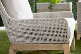 Tapestry Outdoor Club Chair in Taupe & White Flat Rope, Taupe Stripe, Performance Pumice, Gray Teak - 6851.WTA/PUM/GT