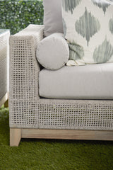Tropez Outdoor 90" Sofa in Taupe & White Flat Rope, Performance Pumice, Gray Teak - 6843.WTA/PUM/GT