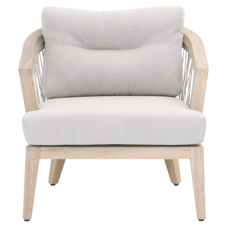 Web Outdoor Club Chair in Taupe & White Flat Rope, Performance Pumice, Gray Teak - 6821.WTA/PUM/GT