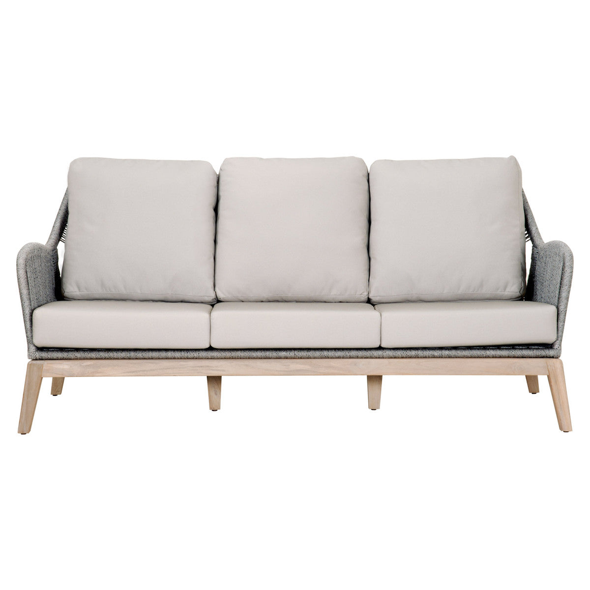 Loom Outdoor 79" Sofa in Platinum Rope, Performance Smoke Gray, Gray Teak - 6817-3.PLA/SG/GT