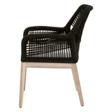 Loom Outdoor Arm Chair in Black Rope, Performance Pumice, Gray Teak, Set of 2 - 6809KD.BLK/PUM/GT