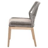 Loom Outdoor Dining Chair in Platinum Rope, Performance Smoke Gray, Gray Teak, Set of 2 - 6808KD.PLA-R/SG/GT