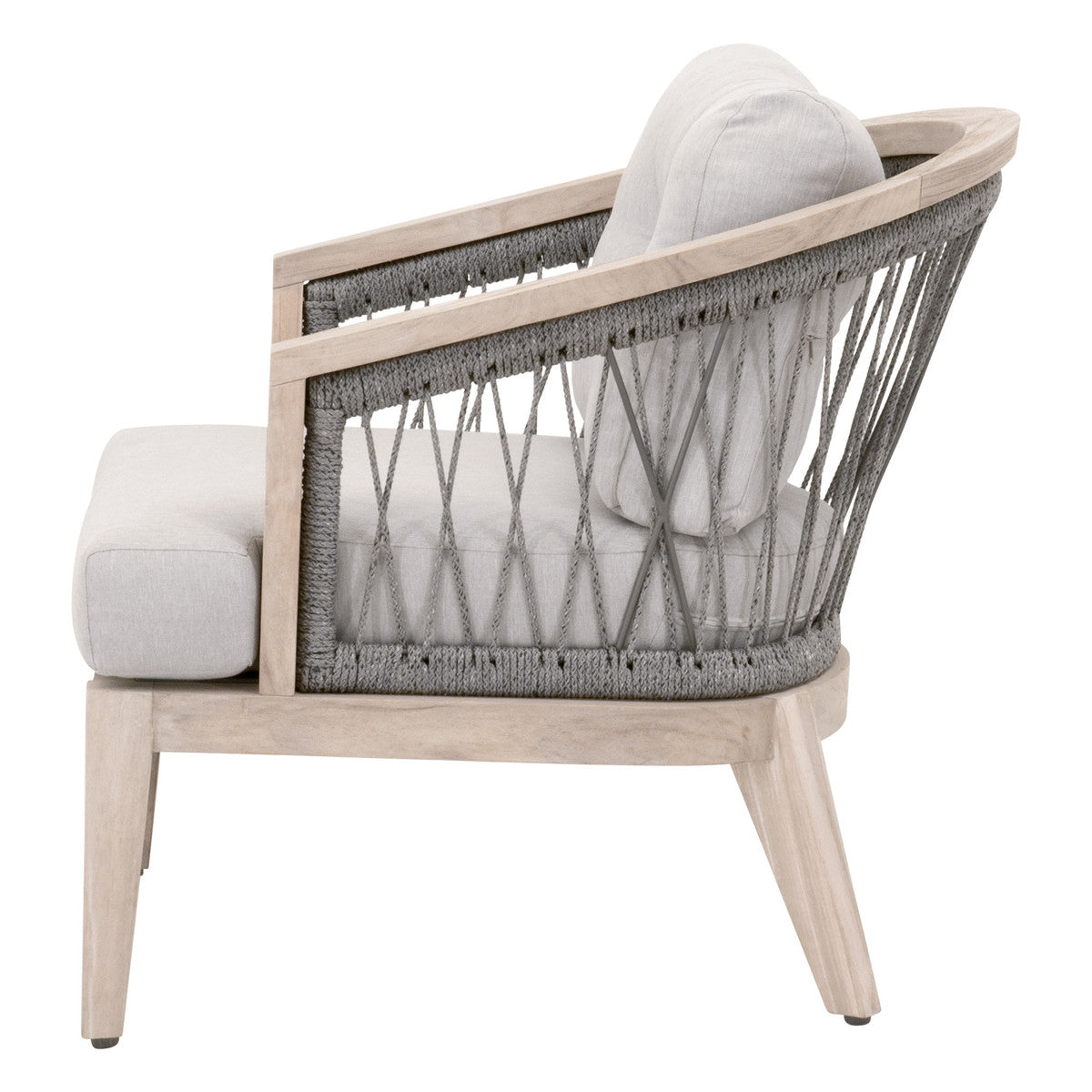Web Outdoor Club Chair in Platinum Rope, Performance Pumice, Gray Teak - 6821.PLA/PUM/GT