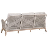 Loom Outdoor 79" Sofa in Taupe & White Flat Rope, Performance Pumice, Gray Teak - 6817-3.WTA/PUM/GT
