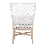 Lattis Outdoor Wing Chair in White Speckle Flat Rope, Performance White Speckle, Gray Teak - 6804.WHT/WHT/GT
